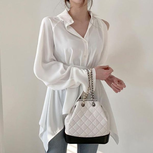 women's blouses & shirts long-sleeved shirt spring summer solid hollow out strapless iantern sleeve slim tee female blouse pl046, White
women's blouses & shirts long-sleeved shirt spring summer solid hollow out strapless iantern sleeve slim tee female blouse pl046, White
