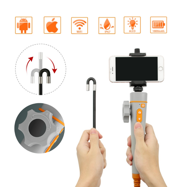 cameras 8mm 1080p wifi 360° steering industrial video wireless car sewer drain inspection borescope for android
cameras 8mm 1080p wifi 360° steering industrial video wireless car sewer drain inspection borescope for android