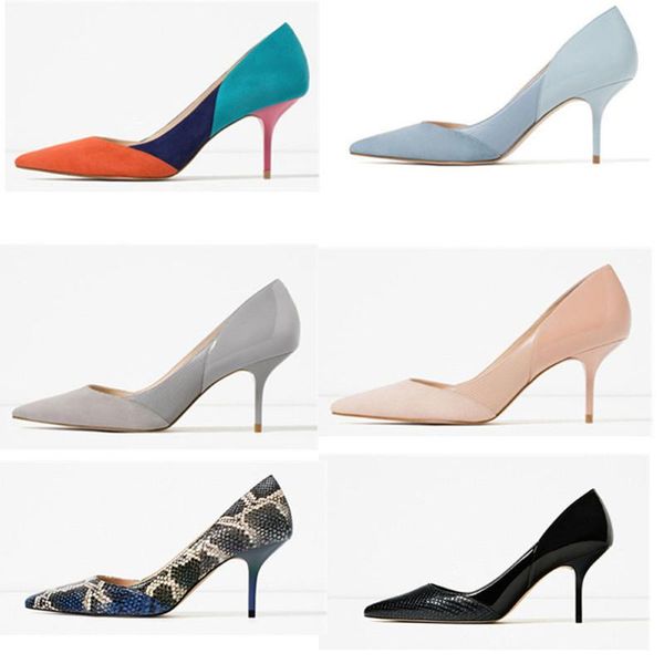 dress shoes lovirs women pumps pointed toe slip on mixed color shallow mid heel thin party size 34-40, Black
dress shoes lovirs women pumps pointed toe slip on mixed color shallow mid heel thin party size 34-40, Black
