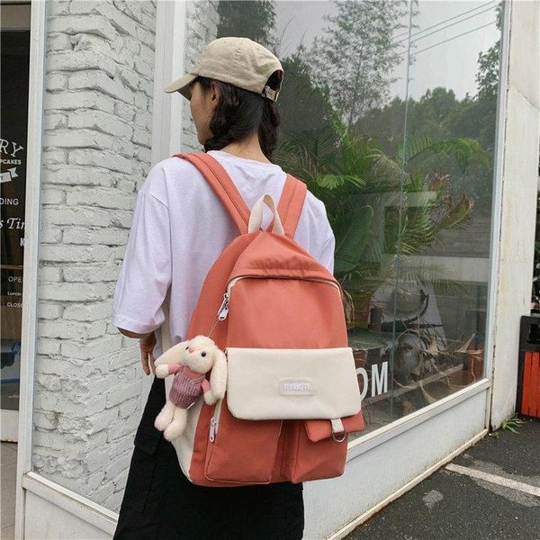 backpack creative color matching double bag design college wind sweet girl versatile student schoolbag
backpack creative color matching double bag design college wind sweet girl versatile student schoolbag