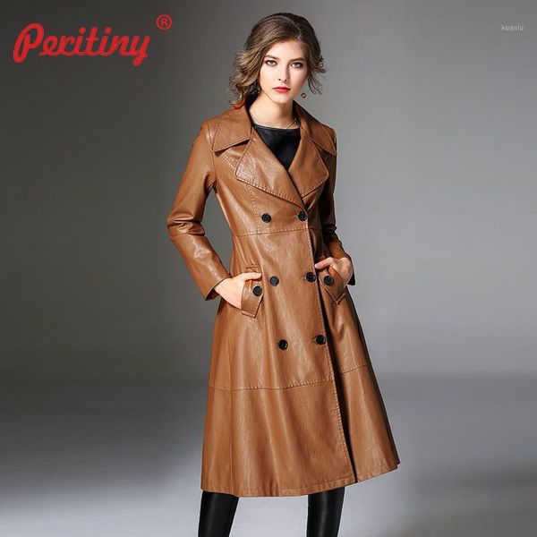 women's trench coats peritiny women autumn winter fashion brand double breasted pu faux leather coat for outerwear, Tan;black
women's trench coats peritiny women autumn winter fashion brand double breasted pu faux leather coat for outerwear, Tan;black