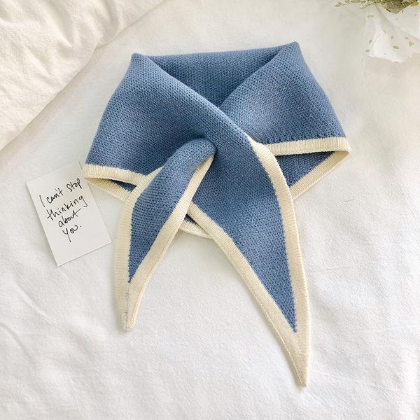 scarves korean winter woolen knit elastic bow cross warm scarf female solid color triangular soft false collar neck guard bib, Blue;gray
scarves korean winter woolen knit elastic bow cross warm scarf female solid color triangular soft false collar neck guard bib, Blue;gray