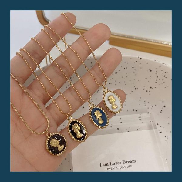 chains aomu 2021 korea vintage colorful metal portrait necklace smooth irregular geometric oval pendant for women fashion gifts jewelry, Silver
chains aomu 2021 korea vintage colorful metal portrait necklace smooth irregular geometric oval pendant for women fashion gifts jewelry, Silver