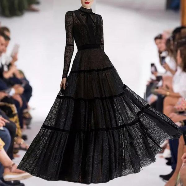 spring runway lace bowknot party long-sleeved slim temperament mopping the floor black dress women's clothing casual dresses, Black;gray
spring runway lace bowknot party long-sleeved slim temperament mopping the floor black dress women's clothing casual dresses, Black;gray