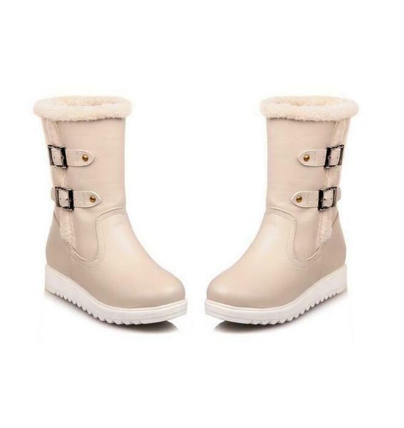 boots winter warm womens round toe furry pull on mid calf snow thick flats shoes, Black
boots winter warm womens round toe furry pull on mid calf snow thick flats shoes, Black