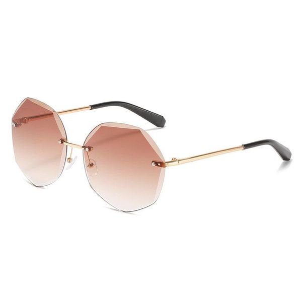 sunglasses fashion women rimless designer vintage ladies round sun glasses retro shades eyewear, White;black
sunglasses fashion women rimless designer vintage ladies round sun glasses retro shades eyewear, White;black