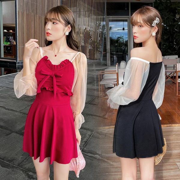 one-piece suits 2021 korean gauze swimsuit women swimwear one piece bodysuit push up monokini bathing long sleeve beachskirt
one-piece suits 2021 korean gauze swimsuit women swimwear one piece bodysuit push up monokini bathing long sleeve beachskirt
