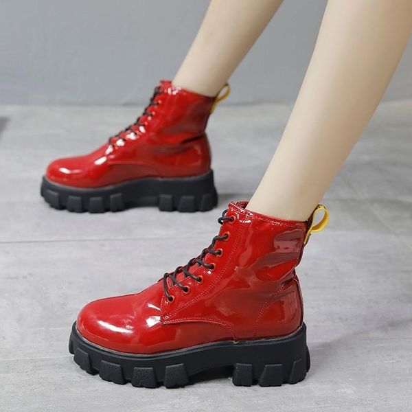 boots women casual patent leather woman waterproof ankle motorcycle female shoes punk, Black
boots women casual patent leather woman waterproof ankle motorcycle female shoes punk, Black
