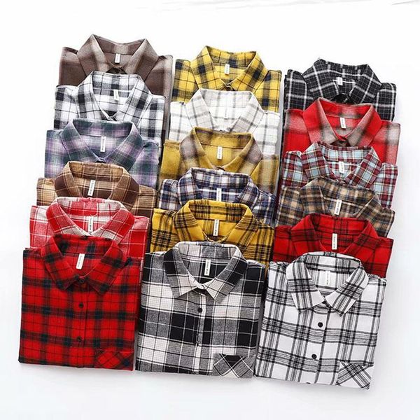 women's blouses & shirts plaid blouse women classic fashion womens and oversized long sleeve woman casual cotton ladies, White
women's blouses & shirts plaid blouse women classic fashion womens and oversized long sleeve woman casual cotton ladies, White