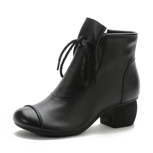 boots 2021 autumn and winter retro leather soft sole thick root short high-mother shoes mid-heel, Black
boots 2021 autumn and winter retro leather soft sole thick root short high-mother shoes mid-heel, Black