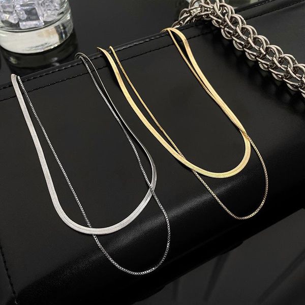 chokers fashionstainlessdouble layer snake bone chain necklaces for women ins retro stacking niche design short necklace, Golden;silver
chokers fashionstainlessdouble layer snake bone chain necklaces for women ins retro stacking niche design short necklace, Golden;silver