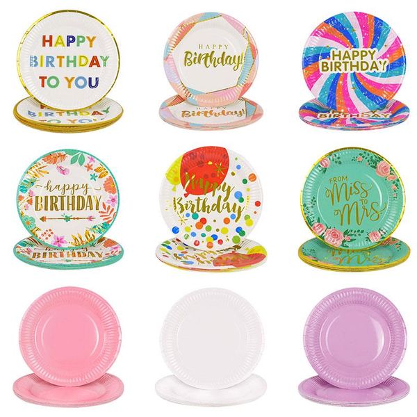 disposable dinnerware 10pcs 7inch tableware paper plates happy birthday party plate for baby shower wedding event supplies
disposable dinnerware 10pcs 7inch tableware paper plates happy birthday party plate for baby shower wedding event supplies