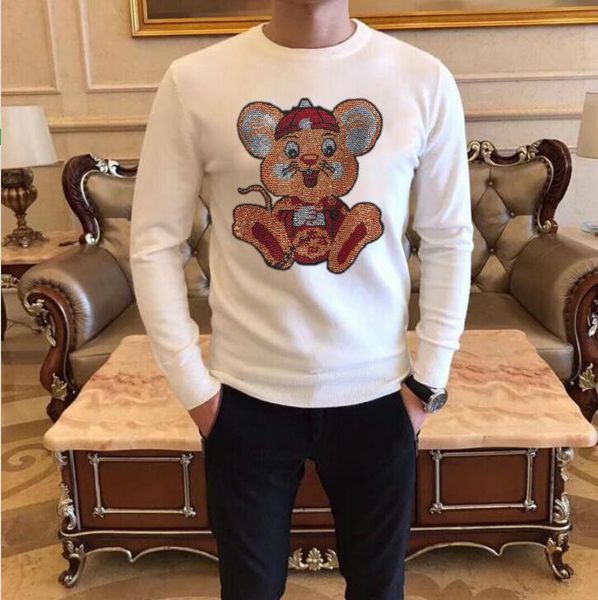 man drill pullovers sweaters new fashion casual autumn winter clothes slim fit thin design b42, White;black
man drill pullovers sweaters new fashion casual autumn winter clothes slim fit thin design b42, White;black