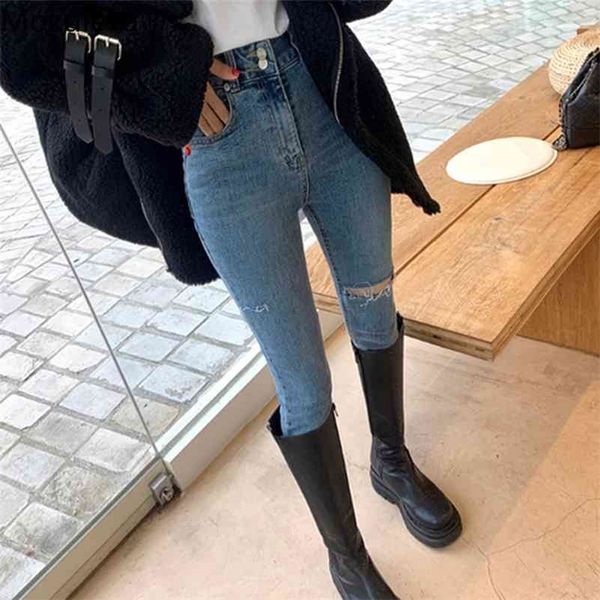 spring tear hole bootcut show thin a pencil ankle-length pants jeans woman high waist 210416, Blue
spring tear hole bootcut show thin a pencil ankle-length pants jeans woman high waist 210416, Blue