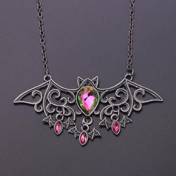 chains vintage halloween necklace alloy bat animal pendant red rhinestone necklaces for women men holiday party jewelry gifts, 1 pc, Silver
chains vintage halloween necklace alloy bat animal pendant red rhinestone necklaces for women men holiday party jewelry gifts, 1 pc, Silver