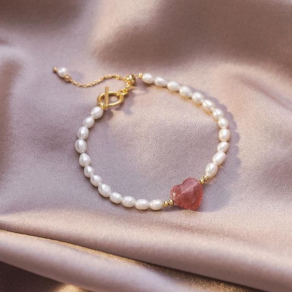 beaded, strands 2021 baroque style freshwater pearl strawberry crystal love beaded bracelet fashion graceful women's jewelry accessorie, Black
beaded, strands 2021 baroque style freshwater pearl strawberry crystal love beaded bracelet fashion graceful women's jewelry accessorie, Black