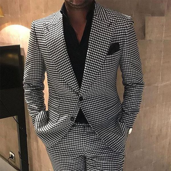men's suits & blazers latest houndstooth for men 2 pieces tailored groom wedding suit tuxedo formal casual streetwear trendy blazer pan, White;black
men's suits & blazers latest houndstooth for men 2 pieces tailored groom wedding suit tuxedo formal casual streetwear trendy blazer pan, White;black