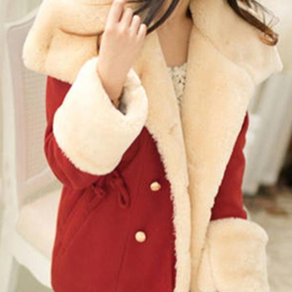 women's wool & blends women jackets spring autumn thick plush coat solid color long sleeve double breasted lapels warm outerwear plus s, Black
women's wool & blends women jackets spring autumn thick plush coat solid color long sleeve double breasted lapels warm outerwear plus s, Black