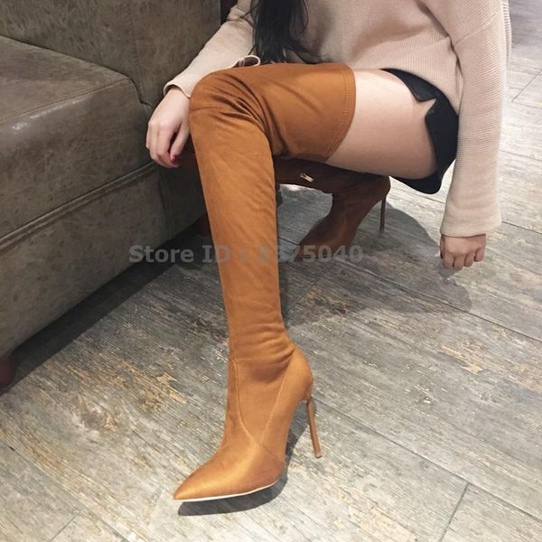 boots khaki famale thigh pointed toe over knees stretch socks zipper plus cashmere 2021 winter high heels, Black
boots khaki famale thigh pointed toe over knees stretch socks zipper plus cashmere 2021 winter high heels, Black