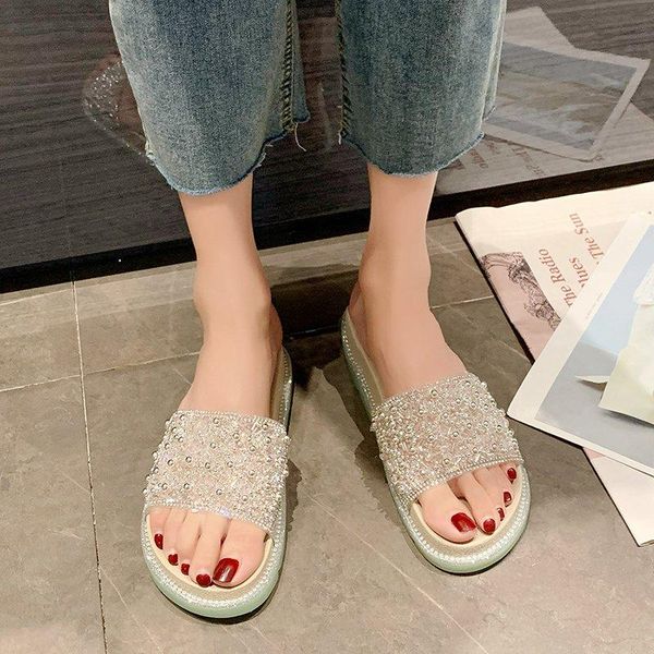 slippers flat platform women crystal transparent pvc shoes summer leisure open toe slides zapatos mujer, Black
slippers flat platform women crystal transparent pvc shoes summer leisure open toe slides zapatos mujer, Black