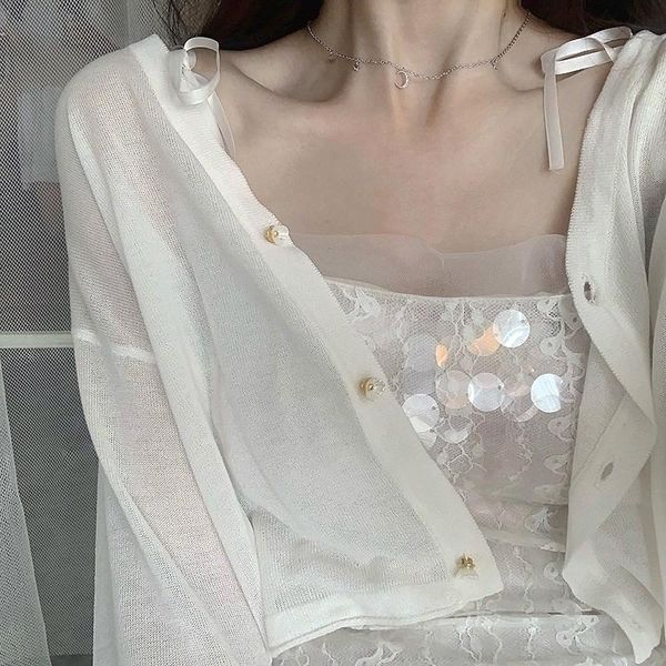 women's knits & tees summer thin knitted cardigan women gray blue beige white coat korean style cute sun protection long sleeve top
women's knits & tees summer thin knitted cardigan women gray blue beige white coat korean style cute sun protection long sleeve top