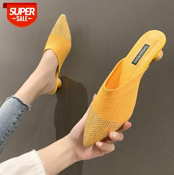 korean style knitting hollow thick heel sandals women outer wear baotou pointed toe low-heeled rhinestone slippers #j86n, Black
korean style knitting hollow thick heel sandals women outer wear baotou pointed toe low-heeled rhinestone slippers #j86n, Black