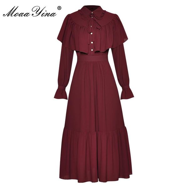 moaayina fashion designer dress autumn women's cloak turn-down collar long sleeve high waist elegant dresses casual, Black;gray
moaayina fashion designer dress autumn women's cloak turn-down collar long sleeve high waist elegant dresses casual, Black;gray