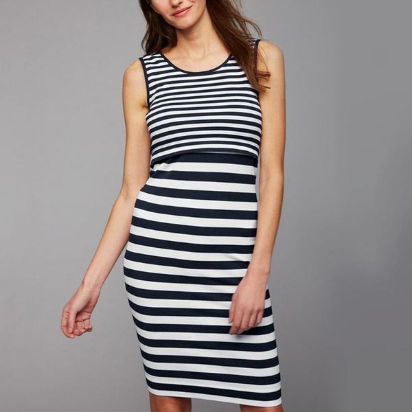 maternity dresses striped print dress sleeveless round neck nursing vest zwangerschaps kleding pregnancy, White
maternity dresses striped print dress sleeveless round neck nursing vest zwangerschaps kleding pregnancy, White