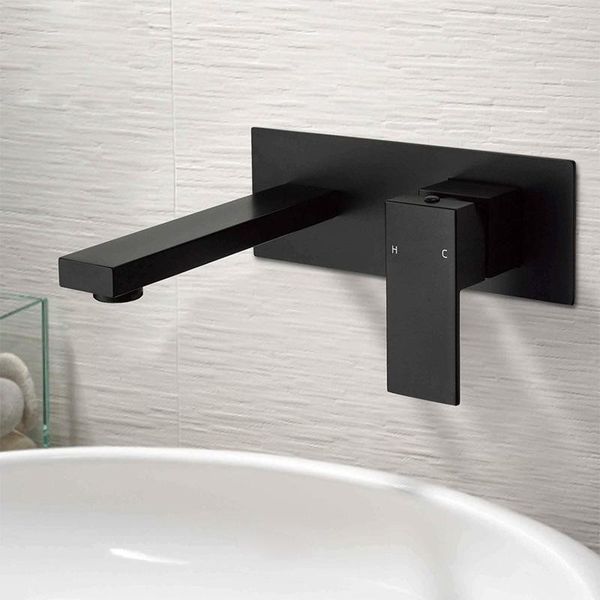 black style matte brass wall mounted basin faucet single handle mixer tap & cold water bathroom sink faucets
black style matte brass wall mounted basin faucet single handle mixer tap & cold water bathroom sink faucets