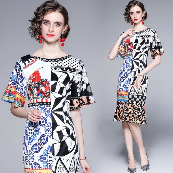 luxury fashion runway printed bodycon dress 2021 ladies designer short sleeve crew neck summer autumn elegant a-line dresses office holiday, Black;gray
luxury fashion runway printed bodycon dress 2021 ladies designer short sleeve crew neck summer autumn elegant a-line dresses office holiday, Black;gray