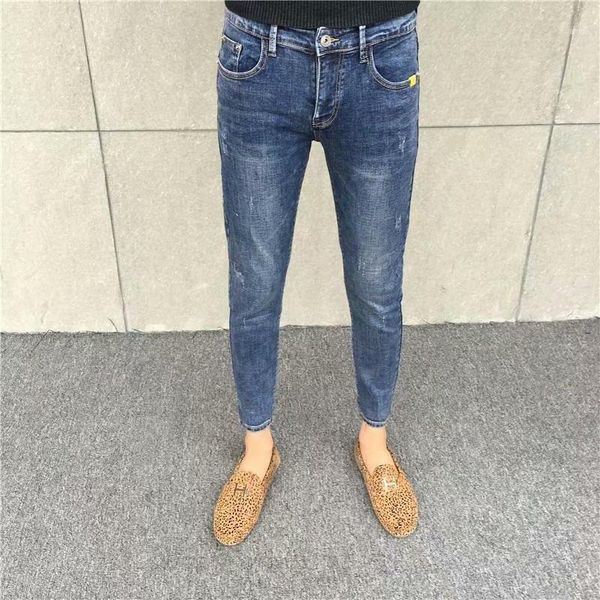 men's jeans fashion 2021 denim social spirit guy personality trendy brand slim feet pencil pants tights, Blue
men's jeans fashion 2021 denim social spirit guy personality trendy brand slim feet pencil pants tights, Blue