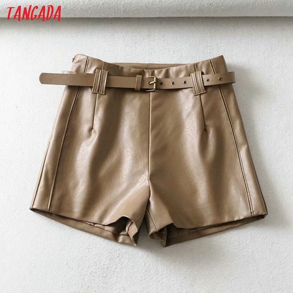 tangada women brown pu leather skirt with belt zipper female high waist ladies casual shorts 1y07 210310, White;black
tangada women brown pu leather skirt with belt zipper female high waist ladies casual shorts 1y07 210310, White;black