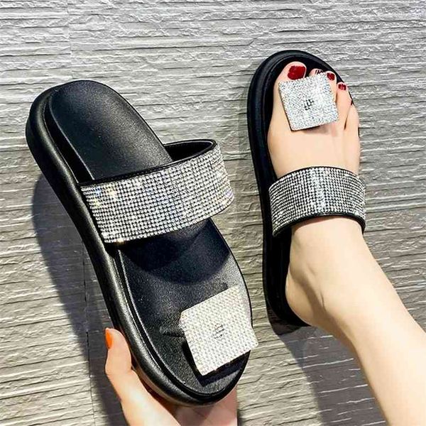 summer luxury women slippers thick platform wedge heel shiny strap outdoor beach fashion ladies shoes flip flops 210619, Black
summer luxury women slippers thick platform wedge heel shiny strap outdoor beach fashion ladies shoes flip flops 210619, Black