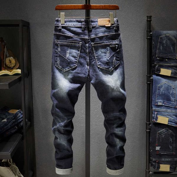 tight jeans, elastic, loose, casual, solid color, men's, retro, straight lines, men's quality, spring and summer 2021, Blue
tight jeans, elastic, loose, casual, solid color, men's, retro, straight lines, men's quality, spring and summer 2021, Blue