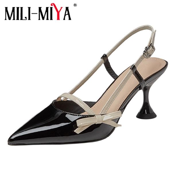 mili-miya arrival sling back women patent leather pumps pointed toe buckle strap mixed color dress party summer shoes, Black
mili-miya arrival sling back women patent leather pumps pointed toe buckle strap mixed color dress party summer shoes, Black