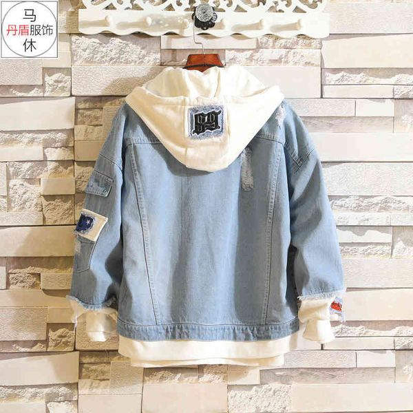 men's jackets fashion ripped hole denim jacket male hooded autumn winter men's korean youth loose fake two pieces hoodies coat v5, Black;brown
men's jackets fashion ripped hole denim jacket male hooded autumn winter men's korean youth loose fake two pieces hoodies coat v5, Black;brown