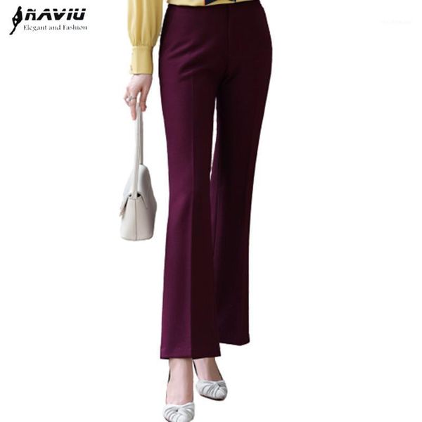 women flare pants purple red professional formal autumn 2021 high-end fashion slim trousers office ladies wear overalls women's & capri, Black;white
women flare pants purple red professional formal autumn 2021 high-end fashion slim trousers office ladies wear overalls women's & capri, Black;white