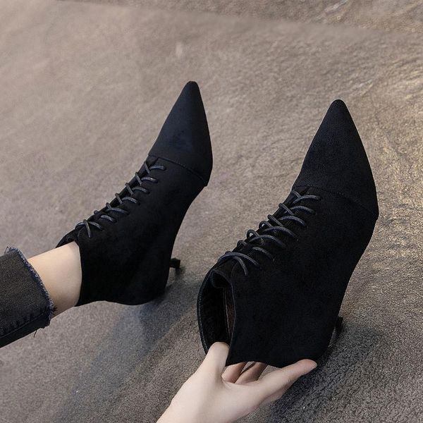 boots pointed small heel short 2021 korean version versatile low bare spring and autumn single thin, Black
boots pointed small heel short 2021 korean version versatile low bare spring and autumn single thin, Black