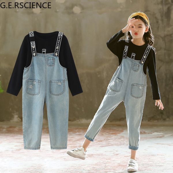 2022 spring childrens clothing suit girl girl t-shirt + denim overalls suit autumn youth sportswear, White
2022 spring childrens clothing suit girl girl t-shirt + denim overalls suit autumn youth sportswear, White