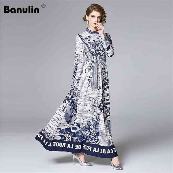 runway fall dresses for women o-neck long sleeve elegant bow sashes vintage print maxi robe hiver femme 210603, Black;gray
runway fall dresses for women o-neck long sleeve elegant bow sashes vintage print maxi robe hiver femme 210603, Black;gray