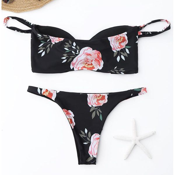 women's swimwear 2021 off shoulder bikini set push up bathing suit women swimsuit female strapless floral print thongtie, White;black
women's swimwear 2021 off shoulder bikini set push up bathing suit women swimsuit female strapless floral print thongtie, White;black