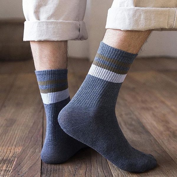 men's socks 1pair winter men mid-tube striped warmer thicken cotton hosiery for sports, Black
men's socks 1pair winter men mid-tube striped warmer thicken cotton hosiery for sports, Black