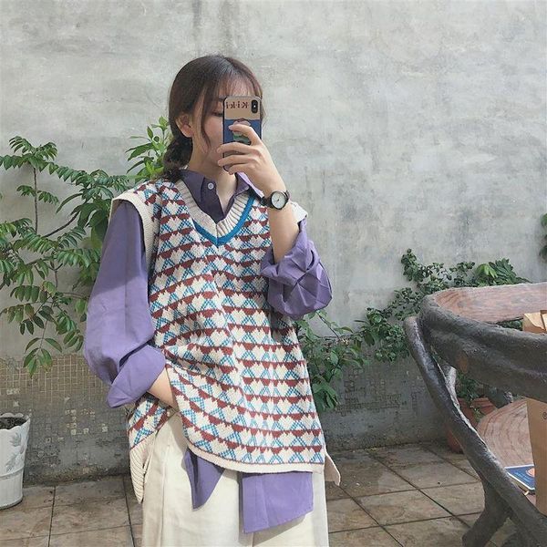 women's vests retro v-neck vest women knitted striped jacket for korean style oversized clothes sleeveless tiktok young ins jackets, Black;white
women's vests retro v-neck vest women knitted striped jacket for korean style oversized clothes sleeveless tiktok young ins jackets, Black;white