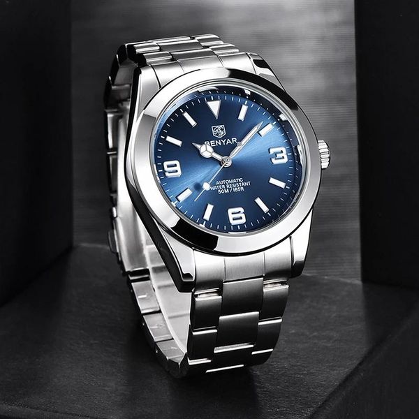 wristwatches benyar 41mm automatic watch classic luxury mechanical men's wristwatch brand stainless steel waterproof clock reloj hombre, Slivery;brown
wristwatches benyar 41mm automatic watch classic luxury mechanical men's wristwatch brand stainless steel waterproof clock reloj hombre, Slivery;brown