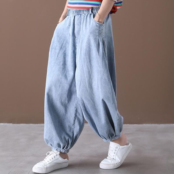 women's jeans fairynatural summer full length casual denim wide leg pants elastic waist 2021 simple loose women fashion long, Blue
women's jeans fairynatural summer full length casual denim wide leg pants elastic waist 2021 simple loose women fashion long, Blue