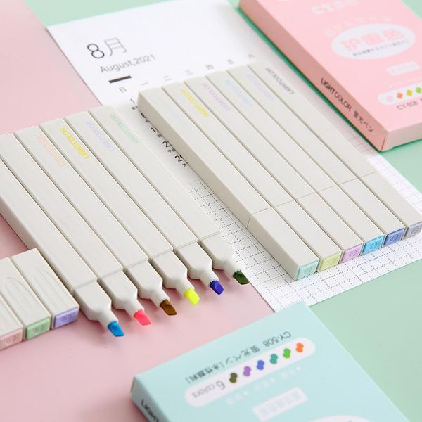 highlighters 6pcs / lots morandi fluorescent pen 6 colors highlighter pastel markers for highliting drawing doodling coloring stationery, Black;red
highlighters 6pcs / lots morandi fluorescent pen 6 colors highlighter pastel markers for highliting drawing doodling coloring stationery, Black;red