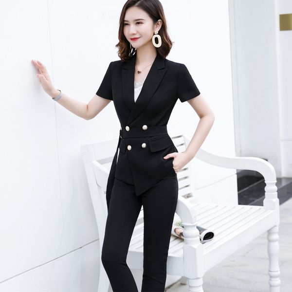 pant women's fashions two double suit breasted red button jacket and pants for the el girl work wear, White
pant women's fashions two double suit breasted red button jacket and pants for the el girl work wear, White