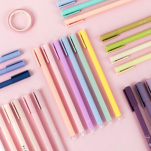 gel pens 6pcs gradient color pen set 0.5mm ballpoint rainbow macaron barrel roller ball writing school student office supplies f778
gel pens 6pcs gradient color pen set 0.5mm ballpoint rainbow macaron barrel roller ball writing school student office supplies f778
