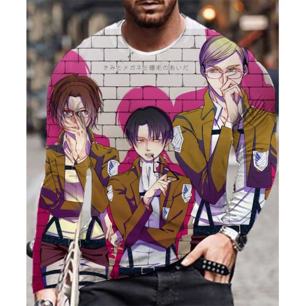 attack on titan handsome personality male is a 3d printed t-shirt visual impact party streetwear round neck high-quality long-sleeved design, White;black
attack on titan handsome personality male is a 3d printed t-shirt visual impact party streetwear round neck high-quality long-sleeved design, White;black