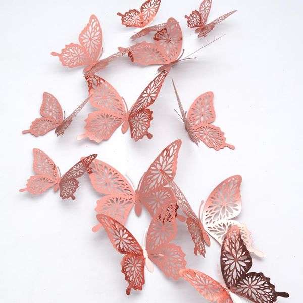 

wall stickers 12pcs 3d hollow butterfly sticker for home decoration diy kids rooms party wedding decor fridge